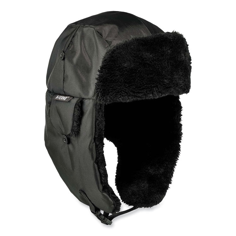 ergodyne® N-Ferno 6802ZI Zipper Trapper Hat + Universal Bump Cap, S/M, Black, Ships in 1-3 Business Days (EGO16897) Each