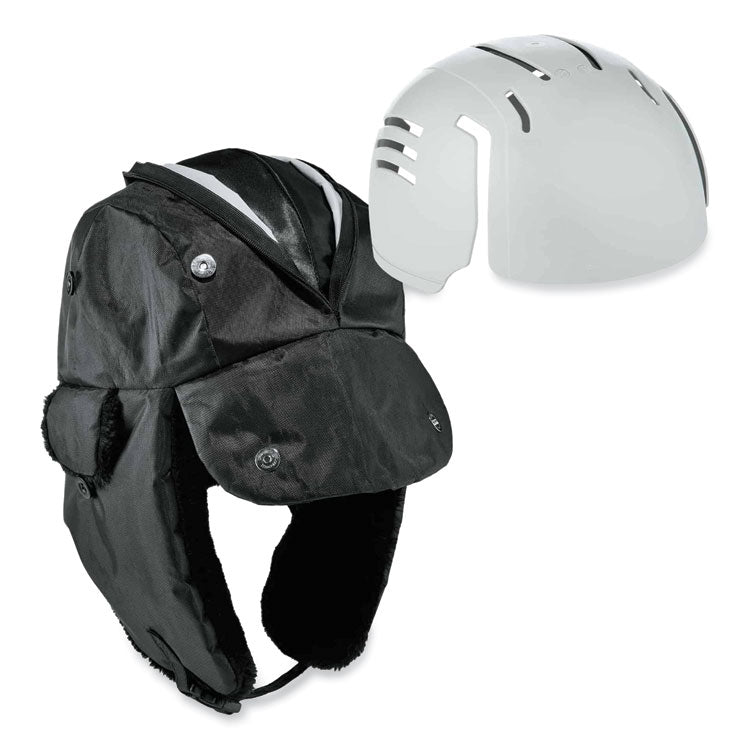 ergodyne® N-Ferno 6802ZI Zipper Trapper Hat + Universal Bump Cap, S/M, Black, Ships in 1-3 Business Days (EGO16897) Each