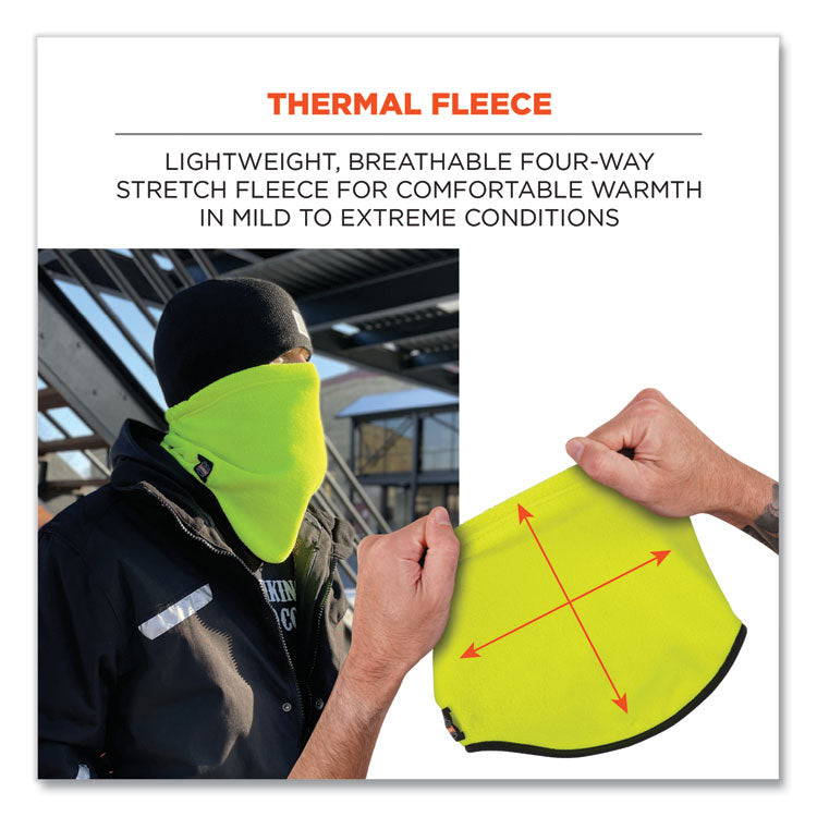 ergodyne® N-Ferno 6960 Fleece Neck Gaiter, Fleece, One Size Fits Most, Hi-Vis Lime, Ships in 1-3 Business Days (EGO16961) Each