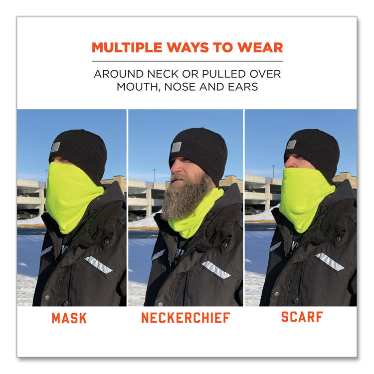 ergodyne® N-Ferno 6960 Fleece Neck Gaiter, Fleece, One Size Fits Most, Hi-Vis Lime, Ships in 1-3 Business Days (EGO16961) Each