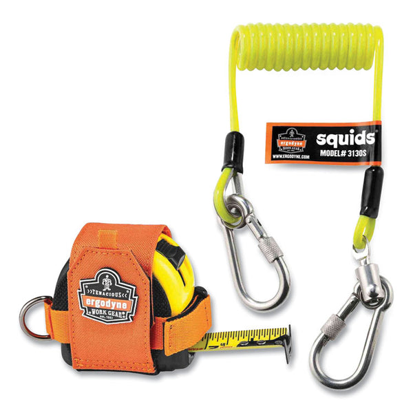 ergodyne® Squids 3190 Tape Measure Tethering Kit, 2 lb Max Working Capacity, 6.5" to 48" Long, Lime/Black, Ships in 1-3 Business Days (EGO19660) Each