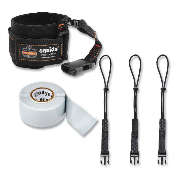 ergodyne® Squids 3192 Wrist Lanyard Tethering Kit, 3 lb Max Working Capacity, 7.5" Long, Black, Ships in 1-3 Business Days (EGO19662) Each