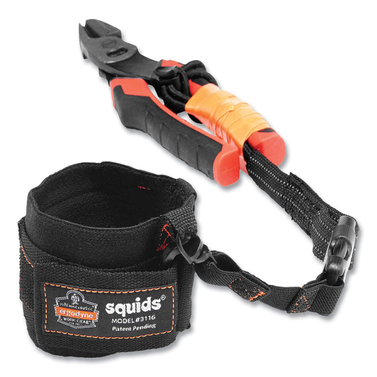 ergodyne® Squids 3192 Wrist Lanyard Tethering Kit, 3 lb Max Working Capacity, 7.5" Long, Black, Ships in 1-3 Business Days (EGO19662) Each