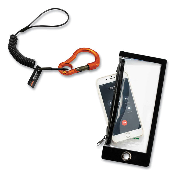 ergodyne® Squids 3195 Cell Phone Tool Tethering Kit, 1 lb Max Working Capacity, 12" to 48", Black/Orange, Ships in 1-3 Business Days (EGO19665) Each