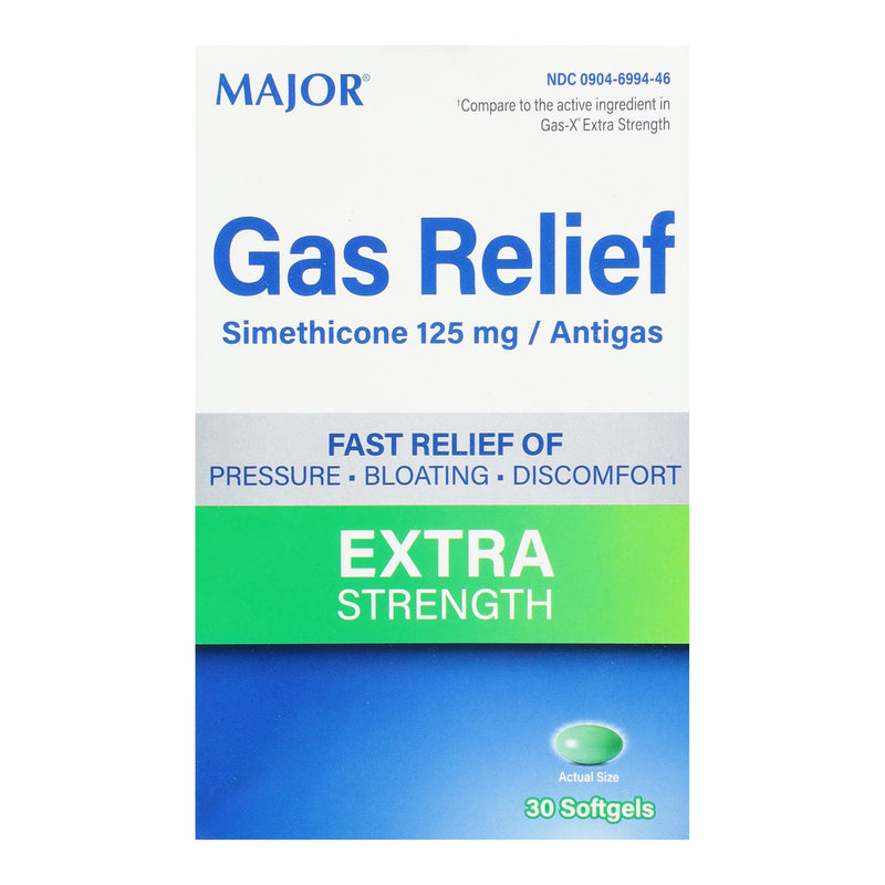 Major Pharmaceuticals Gas Relief 125 mg Strength Softgel 30 per Box (1178539_CT) 30/CT
