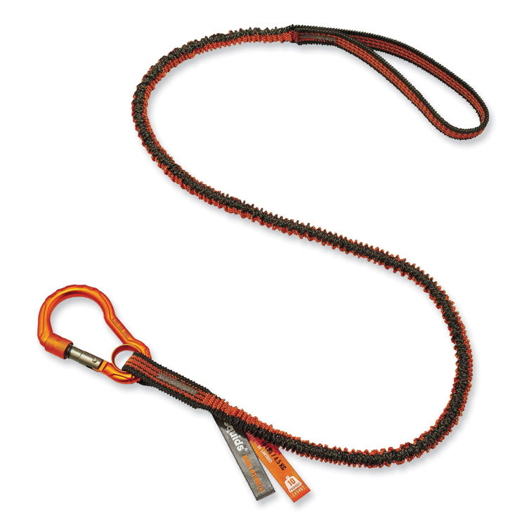 ergodyne® Squids 3100F(x) Tool Lanyard w/Aluminum Carabiner+Loop, 10 lb Max Work Cap, 38" to 48",Orange/Gray,Ships in 1-3 Business Days (EGO19802) Each