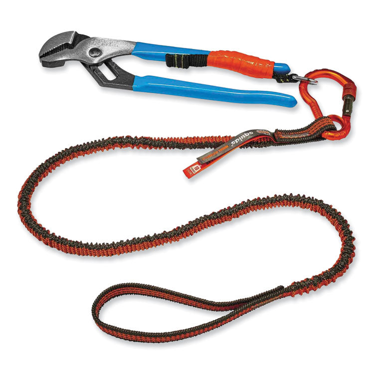 ergodyne® Squids 3100F(x) Tool Lanyard w/Aluminum Carabiner+Loop, 10 lb Max Work Cap, 38" to 48",Orange/Gray,Ships in 1-3 Business Days (EGO19802) Each