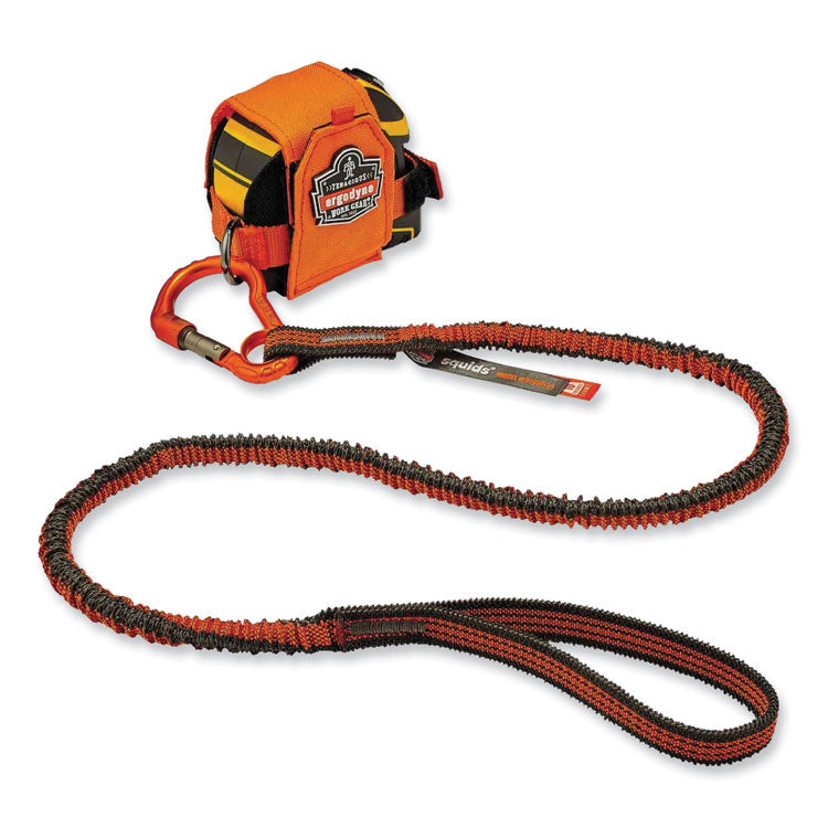 ergodyne® Squids 3100F(x) Tool Lanyard w/Aluminum Carabiner+Loop, 10 lb Max Work Cap, 38" to 48",Orange/Gray,Ships in 1-3 Business Days (EGO19802) Each