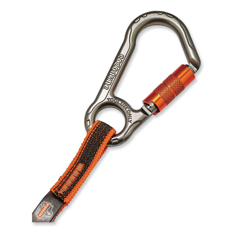 ergodyne® Squids 3108F(x)Tool Lanyard w/Locking Aluminum Carabiner+Loop, 15lb Max Work Cap, 38" to 48",OR/GY,Ships in 1-3 Business Days (EGO19808) Each