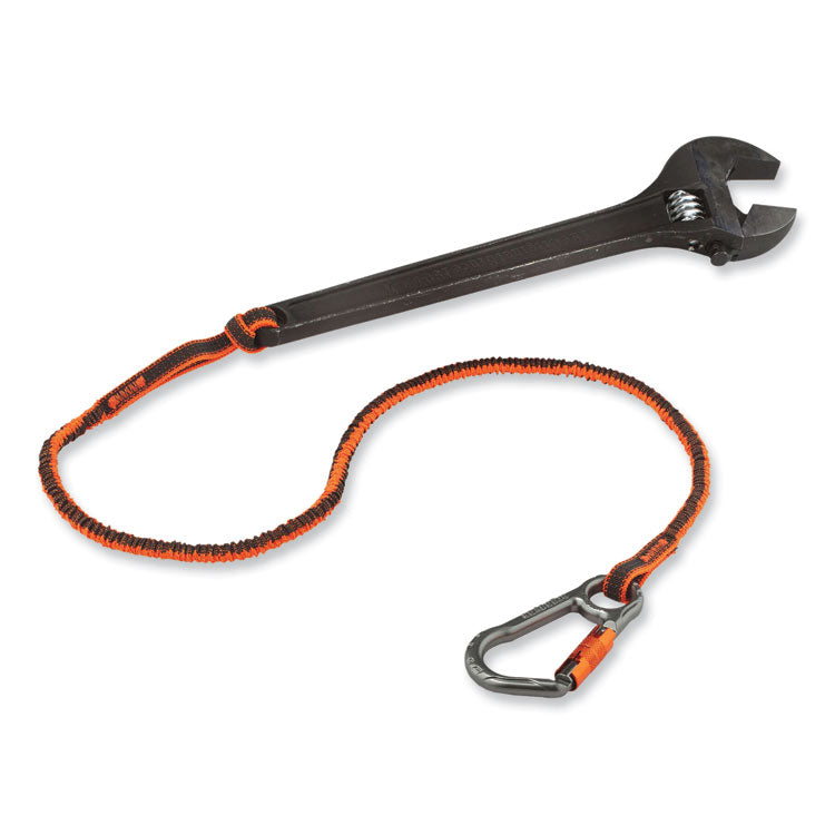 ergodyne® Squids 3108F(x)Tool Lanyard w/Locking Aluminum Carabiner+Loop, 15lb Max Work Cap, 38" to 48",OR/GY,Ships in 1-3 Business Days (EGO19808) Each