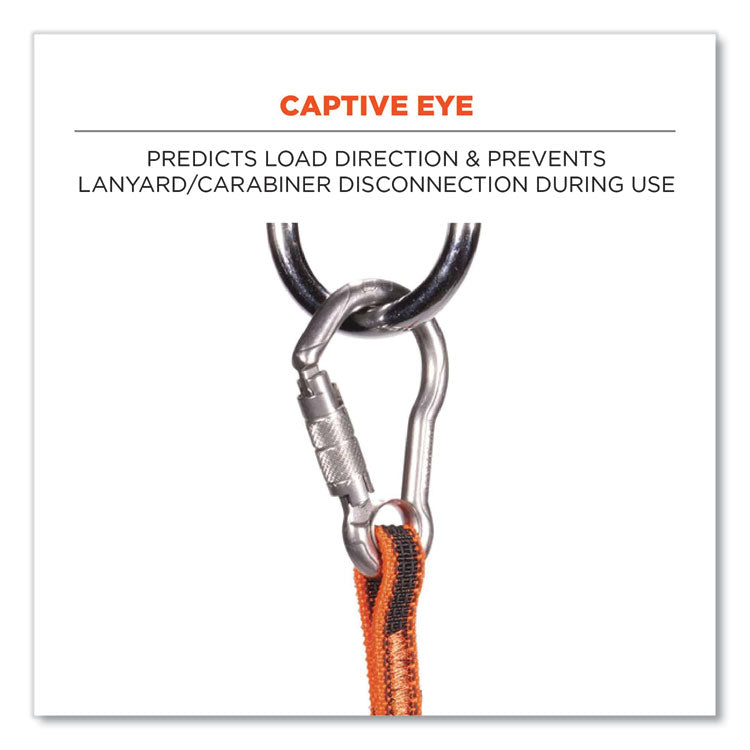 ergodyne® Squids 3111F(x) Tool Lanyard w/StainlessSteel Carabiners,15lb Max Work Cap, 38" to 48",Orange/Gray,Ships in 1-3 Business Days (EGO19823) Each