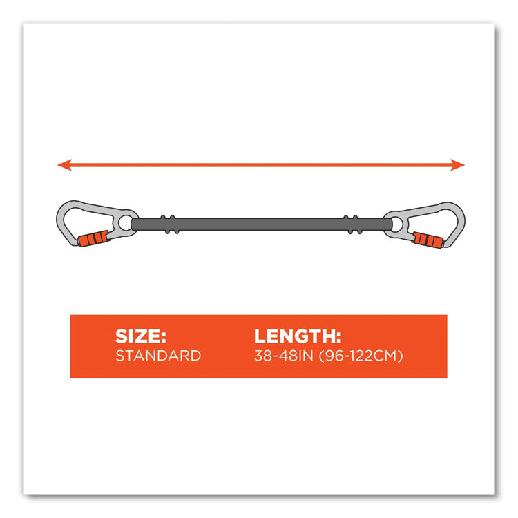 ergodyne® Squids 3111F(x) Tool Lanyard w/StainlessSteel Carabiners,15lb Max Work Cap, 38" to 48",Orange/Gray,Ships in 1-3 Business Days (EGO19823) Each