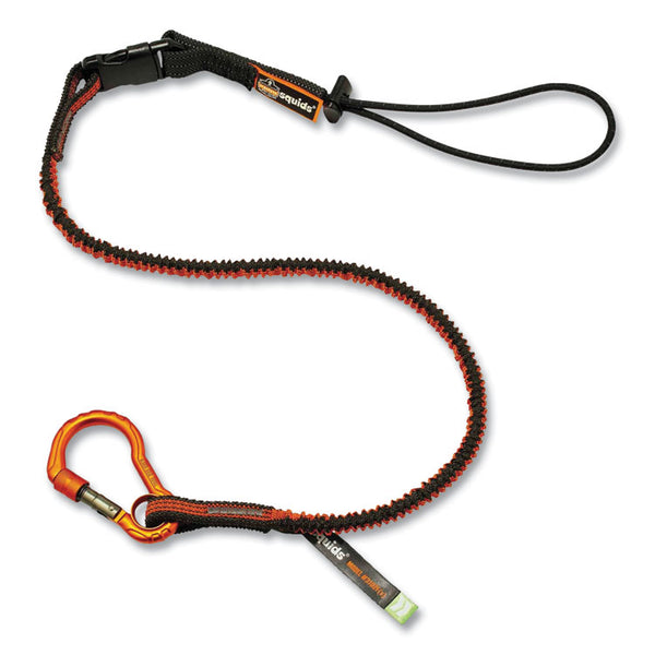 ergodyne® Squids 3102F(x) Tool Lanyard w/Aluminum Carabiner+Cinch-Loop, 5 lb Max Work Cap, 38" to 48", OR/GY,Ships in 1-3 Business Days (EGO19864) Each