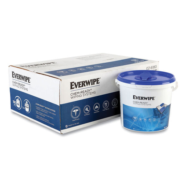 Everwipe™ Chem-Ready Dry Wipes, 1-Ply, 5 x 2.16, Unscented, White, 180/Roll, 6 Rolls/Carton (TRK192807)