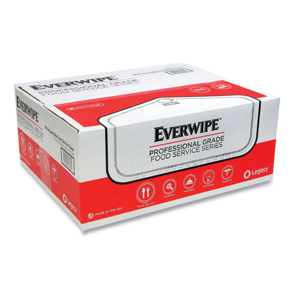 Everwipe™ Quarter-Fold Foodservice Wiper, 1-Ply, 15 x 17, Unscented, White, 150/Pack, 6 Packs/Carton (LEY80810250)