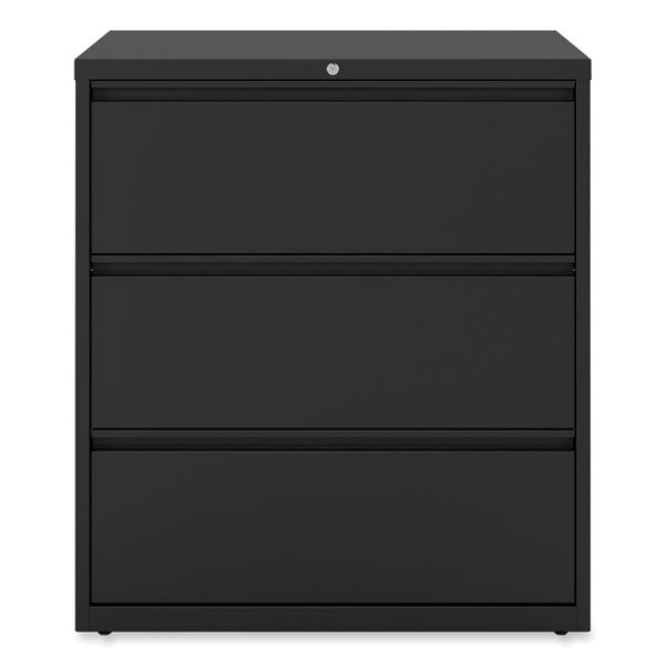 Alera® Lateral File, 3 Legal/Letter/A4/A5-Size File Drawers, Black, 36" x 18.63" x 40.25" (ALEHLF3641BL)