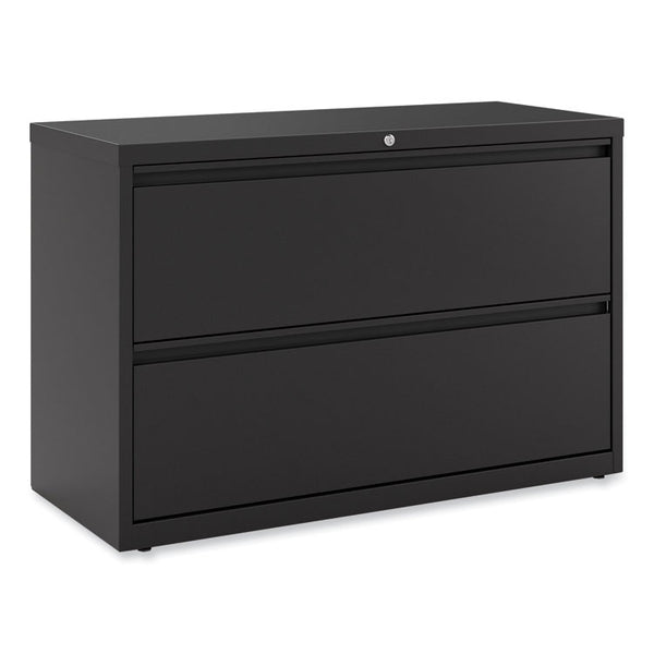 Alera® Lateral File, 2 Legal/Letter-Size File Drawers, Black, 42" x 18.63" x 28" (ALEHLF4229BL)