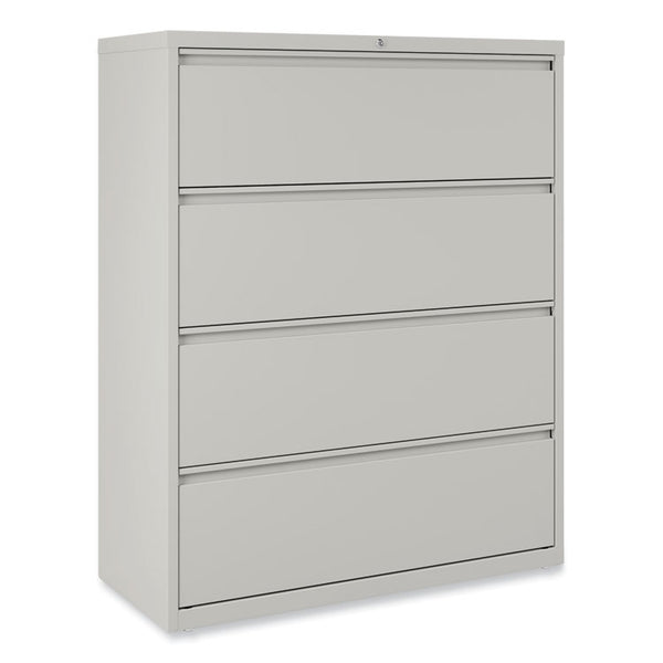 Alera® Lateral File, 4 Legal/Letter-Size File Drawers, Light Gray, 42" x 18.63" x 52.5" (ALEHLF4254LG)