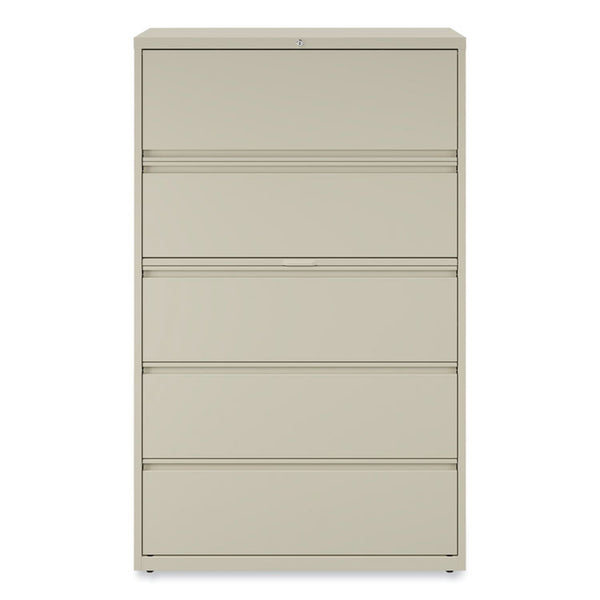 Alera® Lateral File, 5 Legal/Letter/A4/A5-Size File Drawers, Putty, 42" x 18.63" x 67.63" (ALEHLF4267PY)