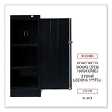 Alera® Assembled 42" High Heavy-Duty Welded Storage Cabinet, Two Adjustable Shelves, 36w x 18d, Black (ALECM4218BK)