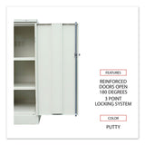 Alera® Assembled 42" High Heavy-Duty Welded Storage Cabinet, Two Adjustable Shelves, 36w x 18d, Putty (ALECM4218PY)