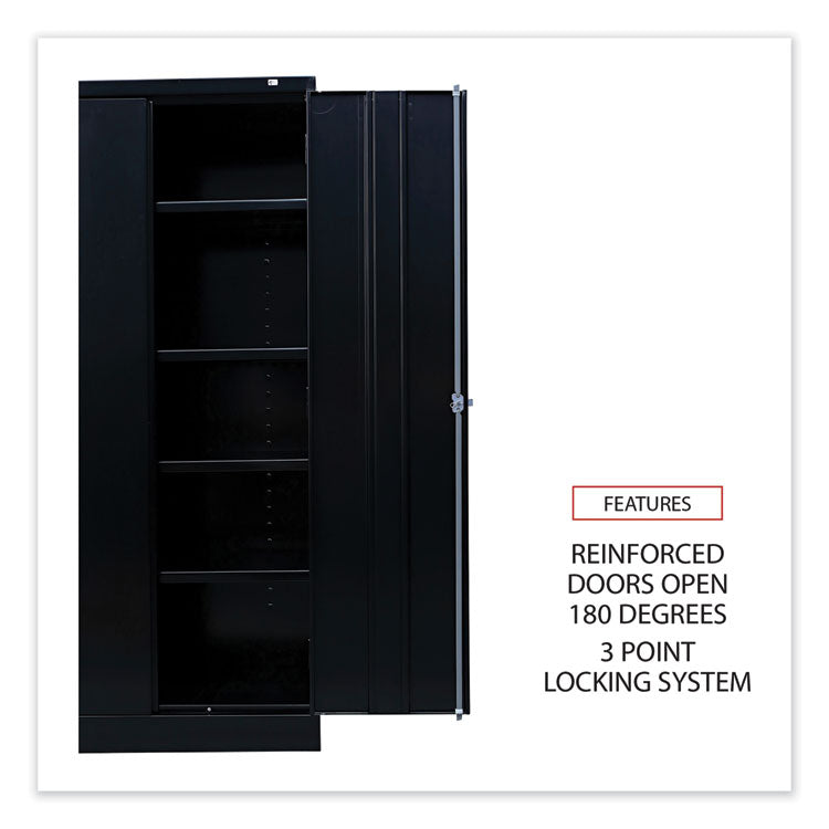 Alera® Economy Assembled Storage Cabinet, 36w x 18d x 72h, Black (ALECME7218BK)