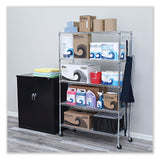 Alera® 5-Shelf Wire Shelving Kit with Casters and Shelf Liners, 48w x 18d x 72h, Silver (ALESW654818SR)