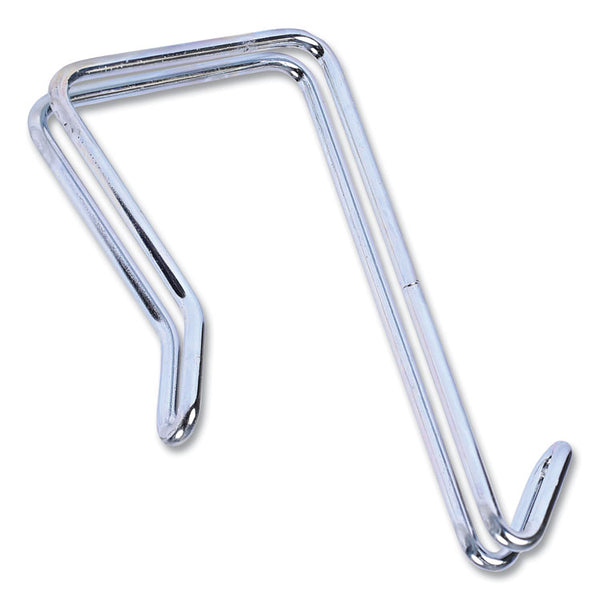 Alera® Single Sided Partition Garment Hook, Steel, 0.5 x 3.13 x 4.75, Over-the-Door/Over-the-Panel Mount, Silver, 2/Pack (ALECH1SR)