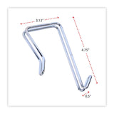 Alera® Single Sided Partition Garment Hook, Steel, 0.5 x 3.13 x 4.75, Over-the-Door/Over-the-Panel Mount, Silver, 2/Pack (ALECH1SR)