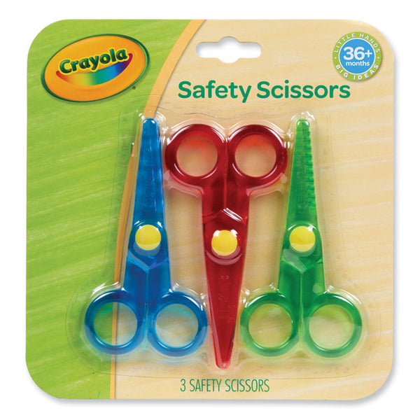 Crayola® Safety Scissors, Rounded Tip, Straight Handle, Assorted Handle Colors, 3/Pack (CYO811458) Pack of 3
