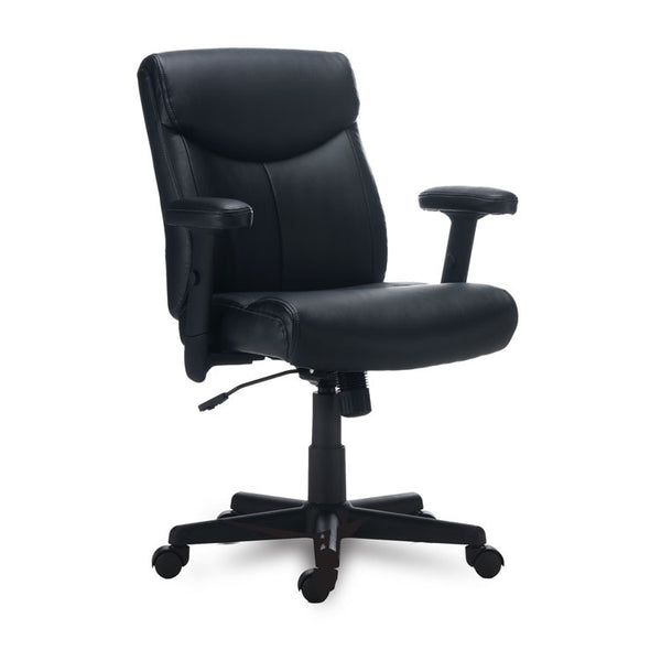 Alera® Alera Harthope Leather Task Chair, Supports Up to 275 lb, Black Seat/Back, Black Base (ALEHH42B19)