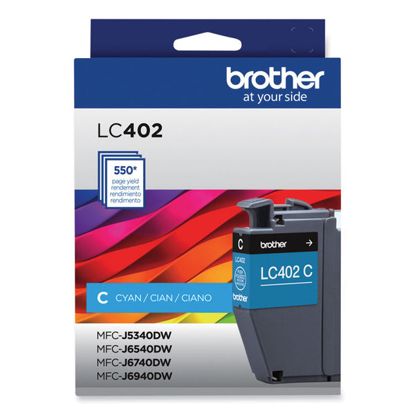 Brother LC402CS Ink, 550 Page-Yield, Cyan (BRTLC402CS)