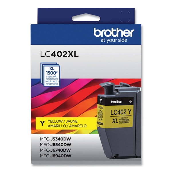 Brother LC402XLYS High-Yield Ink, 1,500 Page-Yield, Yellow (BRTLC402XLYS)