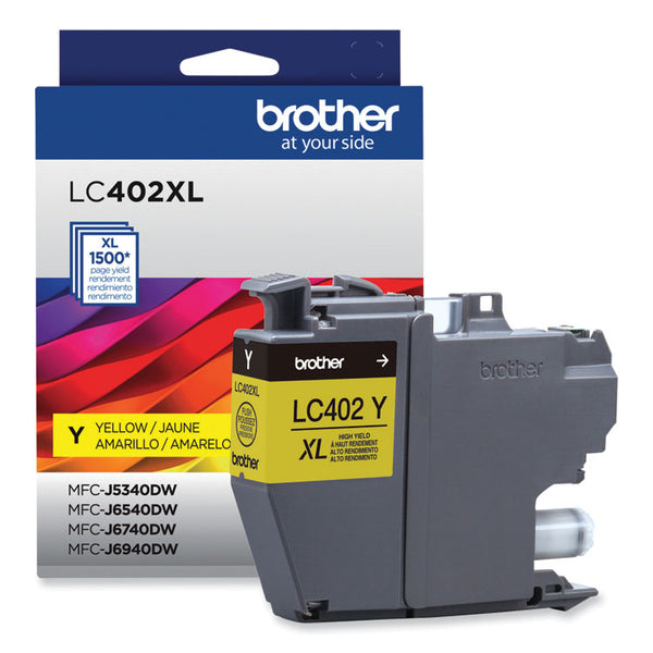 Brother LC402XLYS High-Yield Ink, 1,500 Page-Yield, Yellow (BRTLC402XLYS)