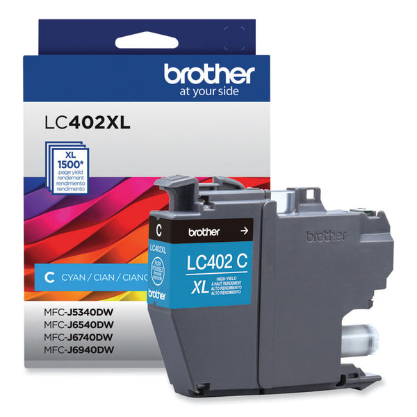 Brother LC402XLCS High-Yield Ink, 1,500 Page-Yield, Cyan (BRTLC402XLCS)