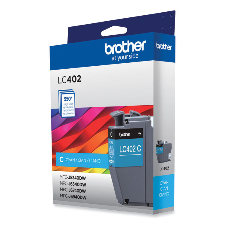 Brother LC402CS Ink, 550 Page-Yield, Cyan (BRTLC402CS)