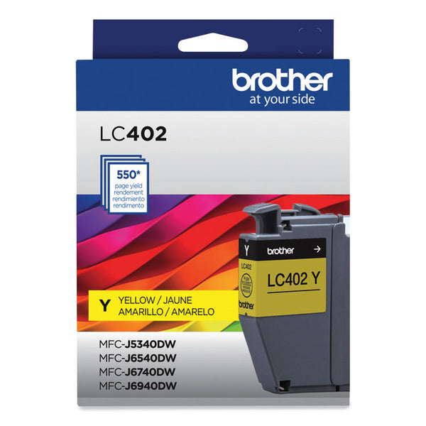 Brother LC402YS Ink, 550 Page-Yield, Yellow (BRTLC402YS)