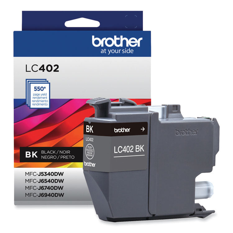 Brother LC402BKS Ink, 550 Page-Yield, Black (BRTLC402BKS)