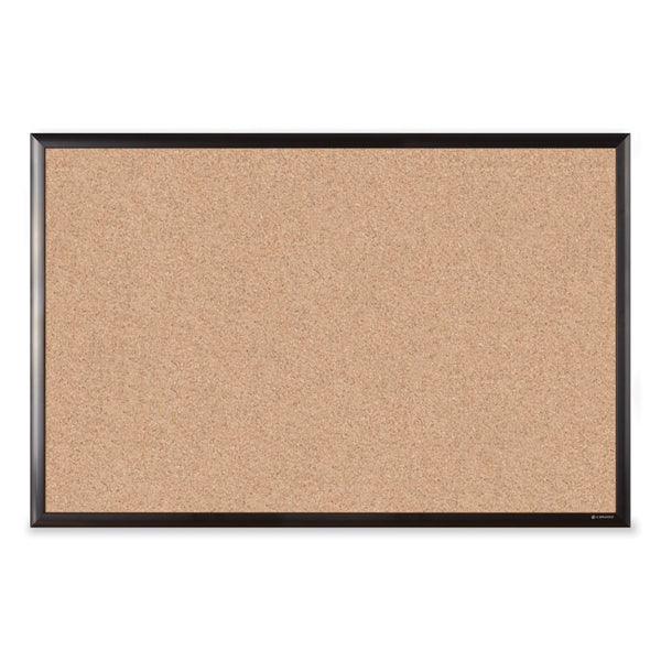 U Brands Cork Bulletin Board with Black Aluminum Frame, 35 x 23, Tan Surface (UBR2880U0001) Each
