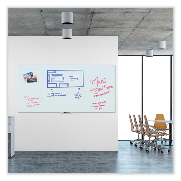 U Brands Glass Dry Erase Board, 96 x 47, White Surface (UBR4148U0001) Each