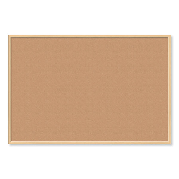 U Brands Cork Bulletin Board, 70 x 47, Tan Surface, Birch Wood Frame (UBR2872U0001)