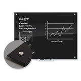 U Brands Black Glass Dry Erase Board, 35 x 23, Black Surface (UBR170U0001) Each