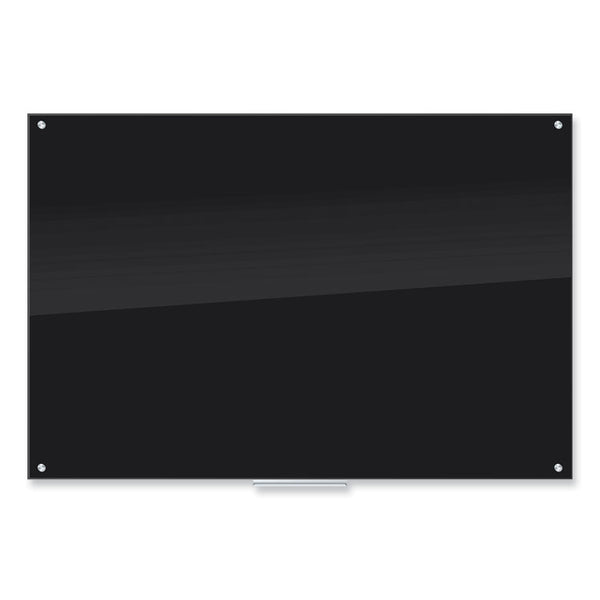 U Brands Black Glass Dry Erase Board, 70 x 47, Black Surface (UBR173U0001) Each