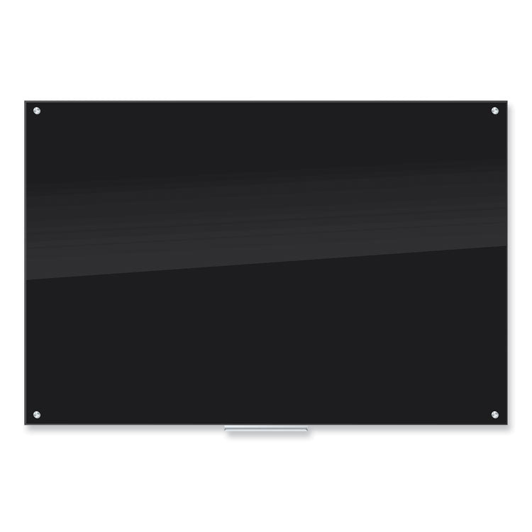 U Brands Black Glass Dry Erase Board, 70 x 47, Black Surface (UBR173U0001) Each