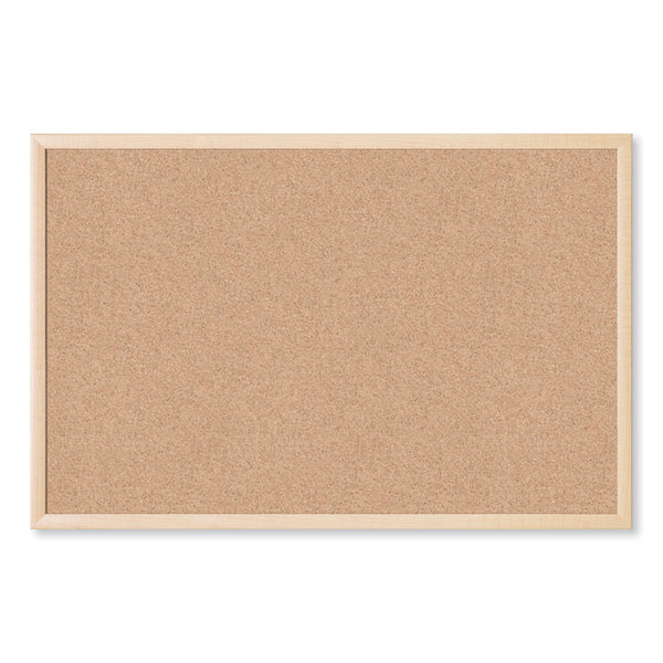 U Brands Cork Bulletin Board, 35 x 23, Tan Surface, Birch Wood Frame (UBR266U0001) Each