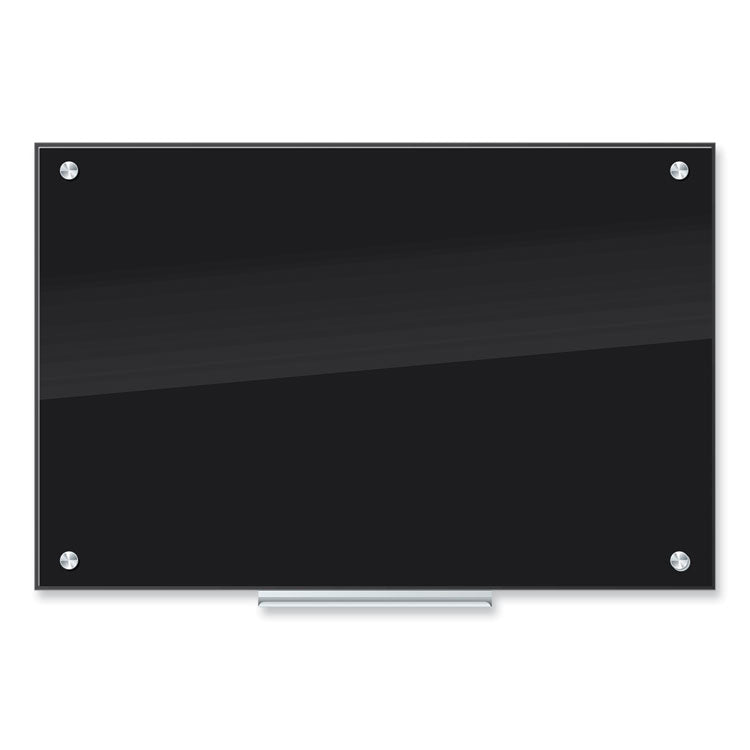 U Brands Black Glass Dry Erase Board, 35 x 23, Black Surface (UBR170U0001) Each