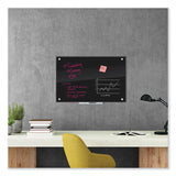 U Brands Black Glass Dry Erase Board, 35 x 23, Black Surface (UBR170U0001) Each