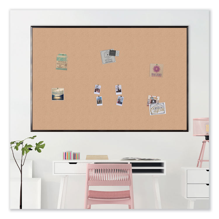 U Brands Cork Bulletin Board with Black Aluminum Frame, 35 x 23, Tan Surface (UBR2880U0001) Each