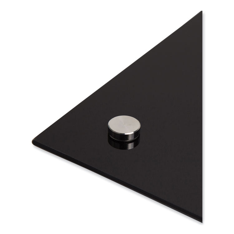 U Brands Black Glass Dry Erase Board, 35 x 23, Black Surface (UBR170U0001) Each