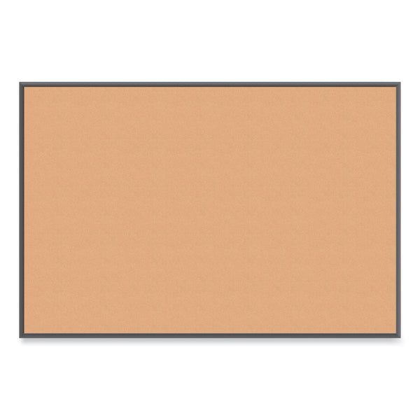 U Brands Cork Bulletin Board with Black Aluminum Frame, 70 x 47, Tan Surface (UBR2882U0001) Each